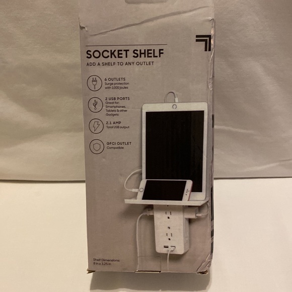 Socket shelf accessory holder and recharging station - Picture 3 of 6